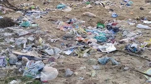 Close up video of garbage on the empty land. Stock Footage 144054064