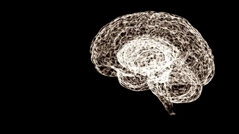 Close up video of human brain looking to be formed of spider web floating over Stock Footage 121801270