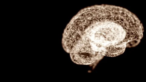 Close up video of human brain looking to be formed of spider web floating over Stock Footage 121801676