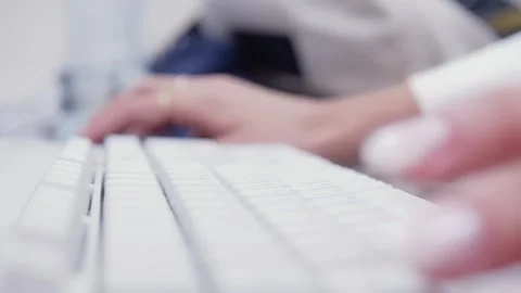 Close-up video on a keyboard while writing Stock Footage 281688501