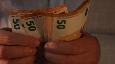 Close up video of man counting dollar banknotes, money calculation. Personal Stock Footage 287197811