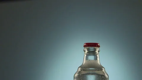 Close up video of the openning the bottle with soda water Stock Footage 171640426