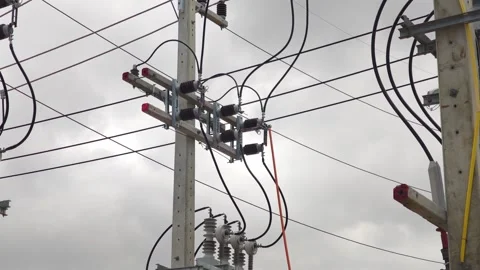 Close up video of operating a high voltage disconnect switch. Stock Footage 345203685