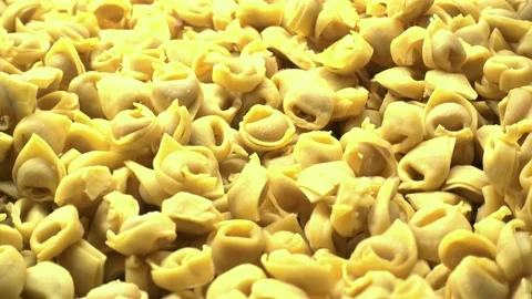 Close-up video of a pile of handmade raw cappelletti 1 Stock-Footage 236409058