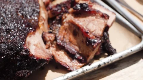 Close up video of plate of meat Video stock 137445191