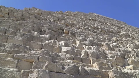 Close up video of the Pyramid of Khafre or Chephren located at Giza plateau Stock Footage 125592884