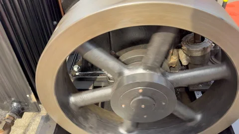 Close up video of a running engine in motion. Industrial power Stock Footage 316683417