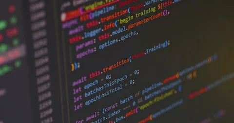 Close up video of scrolling abstract TypeScript code Видео 337436171