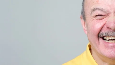Close up video on senior laughing man. Stock Footage 102806846