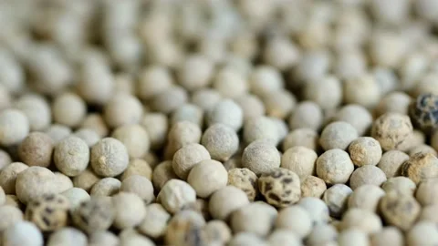 Close-up video of a slowly rotating white pepper Video stock 161612947