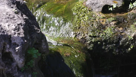 Close-up video of a small waterfall Stock Footage 272576763
