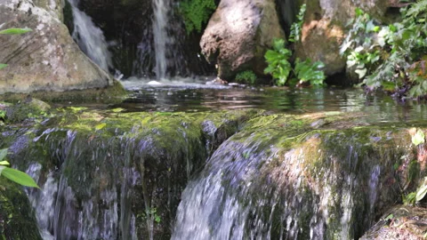 Close-up video of a small waterfall Stock Footage 272582203