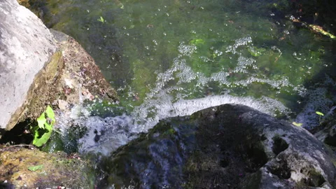 Close-up video of a small waterfall Stock Footage 272585990