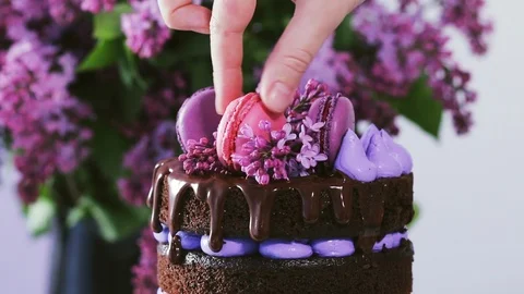 Close up video of spring party dessert Stock Footage 102042745