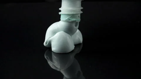 Close-up video of squeezed toothpaste Stock Footage 140719821