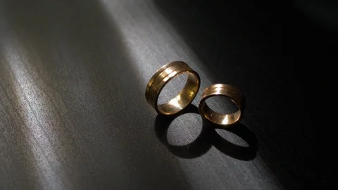 Close up video of two wedding rings Stock Footage 101571224