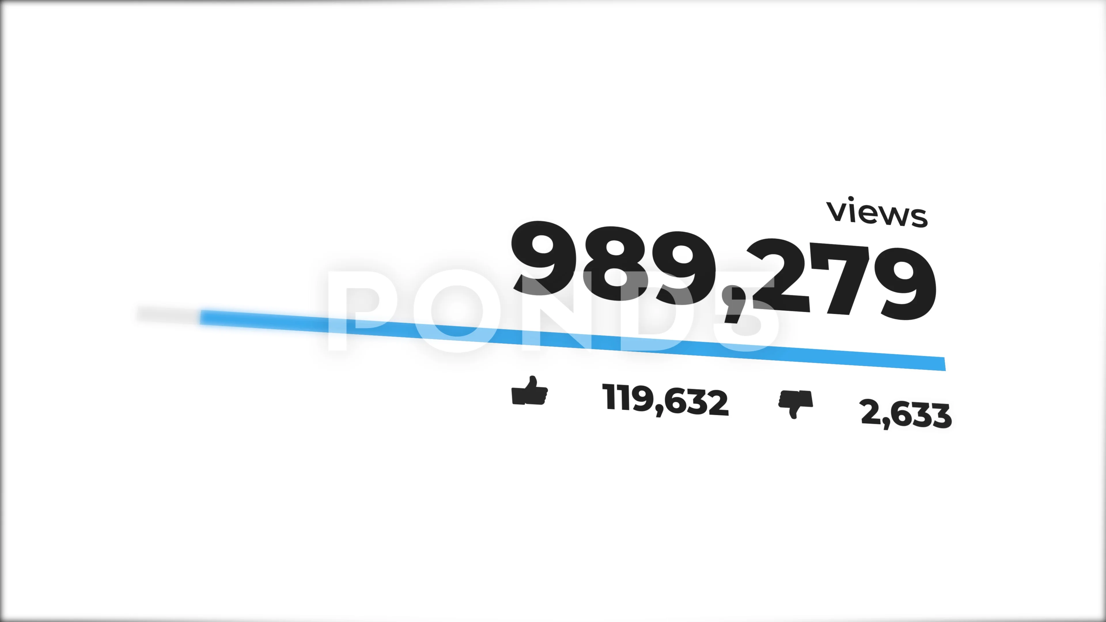 Vector of video views counter, user count of live stream close up