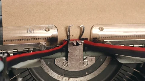 Close up video of vintage typewriter machine writing Coffee Time words Video stock 154288927