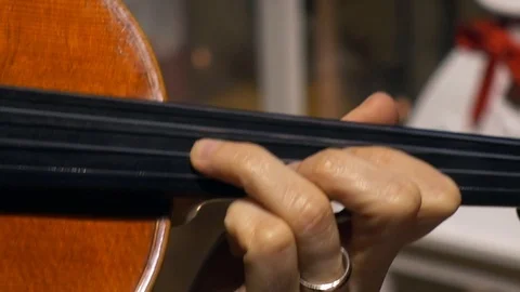 Close-up video of a violinist's hands playing the violin or viola Video stock 112180079