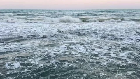 Close up video of wind blown ocean waves Stock Footage 325327687