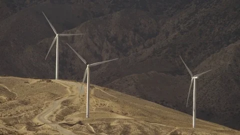 The close-up video of windmills Stock Footage 77052669