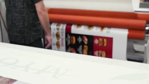Close up video of working big printing machine Video stock 134829817
