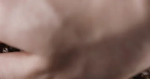 Close Up Viev of Coffee Beans and Ground Coffee Fall. Slow motion. Coffe Product Stock Footage 104623151