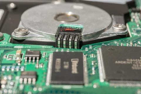 Close-up view of 3.5" hard disk Stock Photos