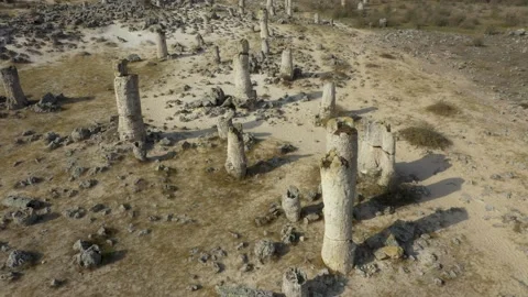 Close up view 4k aerial video of Stone Forest near Varna, Bulgaria Stock Footage 176528258