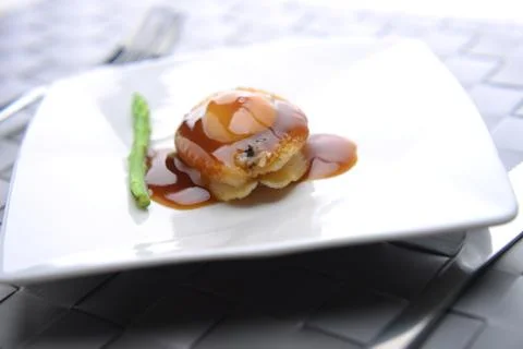 Close-up view of Abalone being served in a restaurant Stock Photos