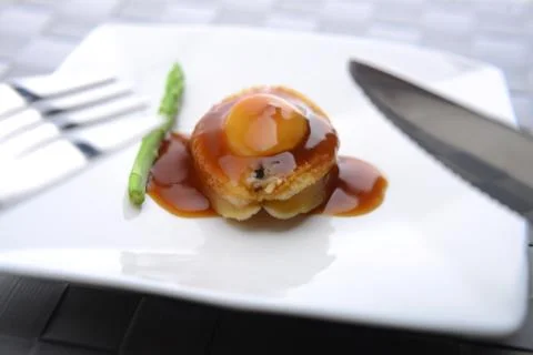 Close-up view of Abalone being served in a restaurant Stock Photos