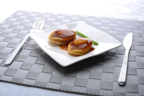 Close-up view of Abalone being served in a restaurant Stock Photos