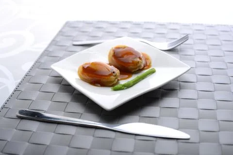 Close-up view of Abalone being served in a restaurant Stock Photos