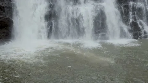 A Close up view of the Abbey Waterfall flowing in Coorg, India. Stock Footage 161681648