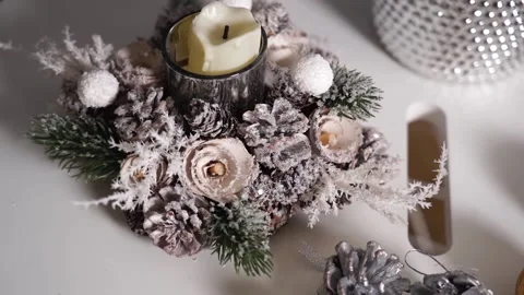 Close-up. View from above. New Year's decor. Stock Footage 166003797