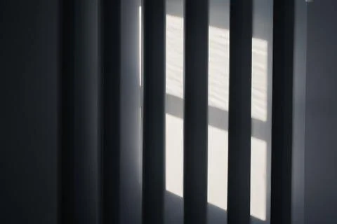 Close up view of an abstract black background with geometric vertical slats Fotos de archivo