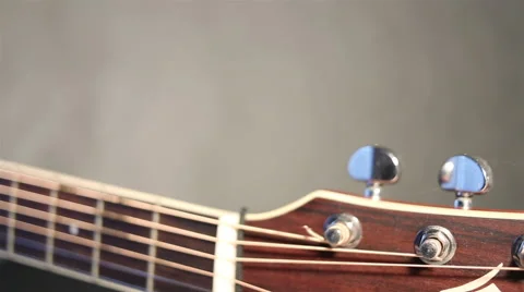 Close up view of acoustic guitar Stock Footage 67876144