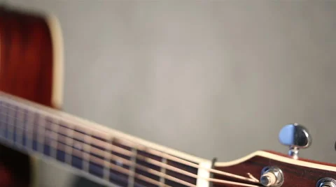 Close up view of acoustic guitar Video stock 67876171