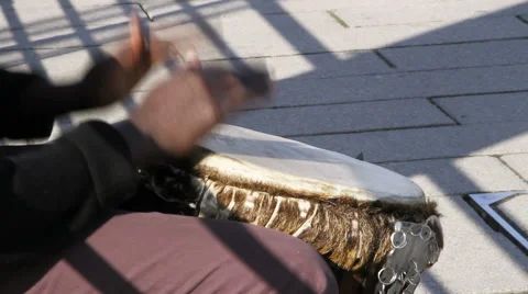 Close up view of African drummer. Stockbeeldmateriaal 57739566