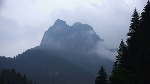 Close-up View of Amazing Mountain Peak in Alps. 4K Stock Footage 81006732