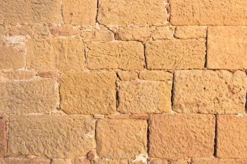 Close up view of an ancient smooth textured brick wall Stock Photos