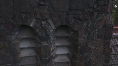 Close-up view of ancient stone tower architecture Stock Footage 341902949