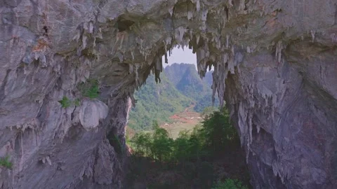 Close-Up View of Angel Eye Mountain in Cao Bang, Vietnam Stock Footage 280374151
