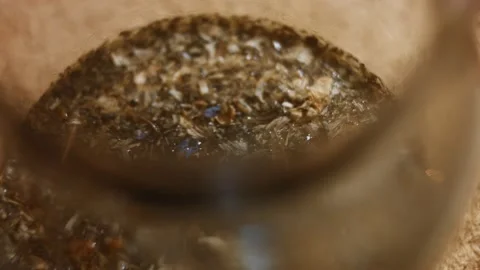 Close-up view of aromatic and relaxing infusion of tea from Sri Lanka in a Stock Footage 144981724