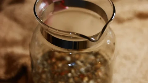 Close-up view of aromatic and relaxing infusion of tea from Sri Lanka in a Stock Footage 144983419