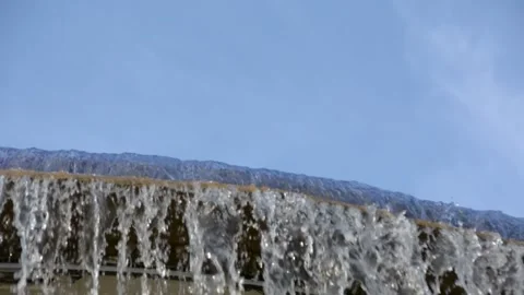 Close up view on artificial waterfall 库存影片 152906108