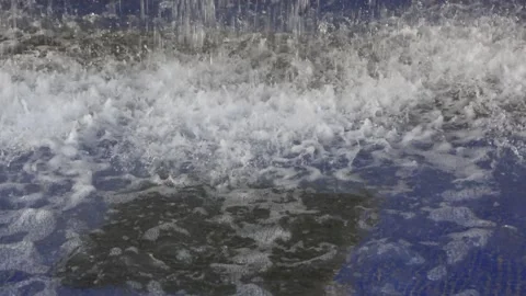 Close up view on artificial waterfall 库存影片 152906162