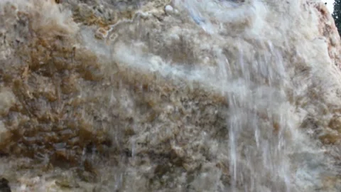 Close up view on artificial waterfall 스톡 동영상 203123201