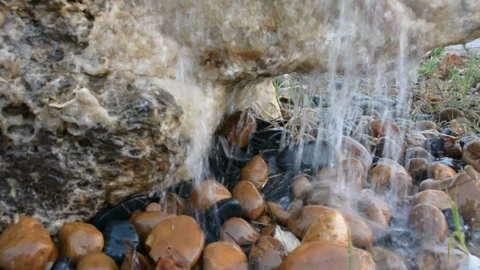 Close up view on artificial waterfall 스톡 동영상 203123213