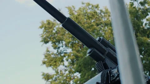 A close up view on the artillery-type weapon canon monument, Kremlin Stock Footage 148208298